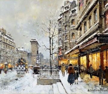アントワーヌ・ブランシャール ポルト・サン・ドニ 冬 Oil Paintings